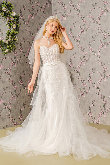 Sleeveless Corset Overskirt Bridal Gown by GLS Gloria GL3425