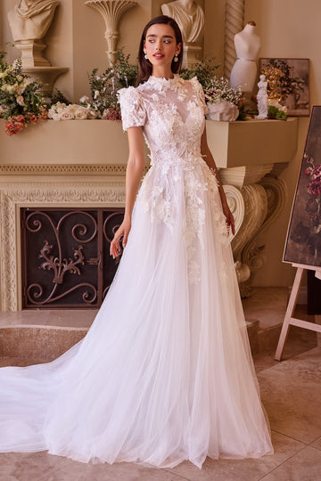 Short Sleeve Strapless Bridal Gown by Ladivine WL040