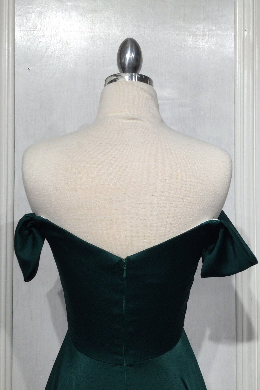 Long Off Shoulder A-line Satin Dress by Ladivine 7493